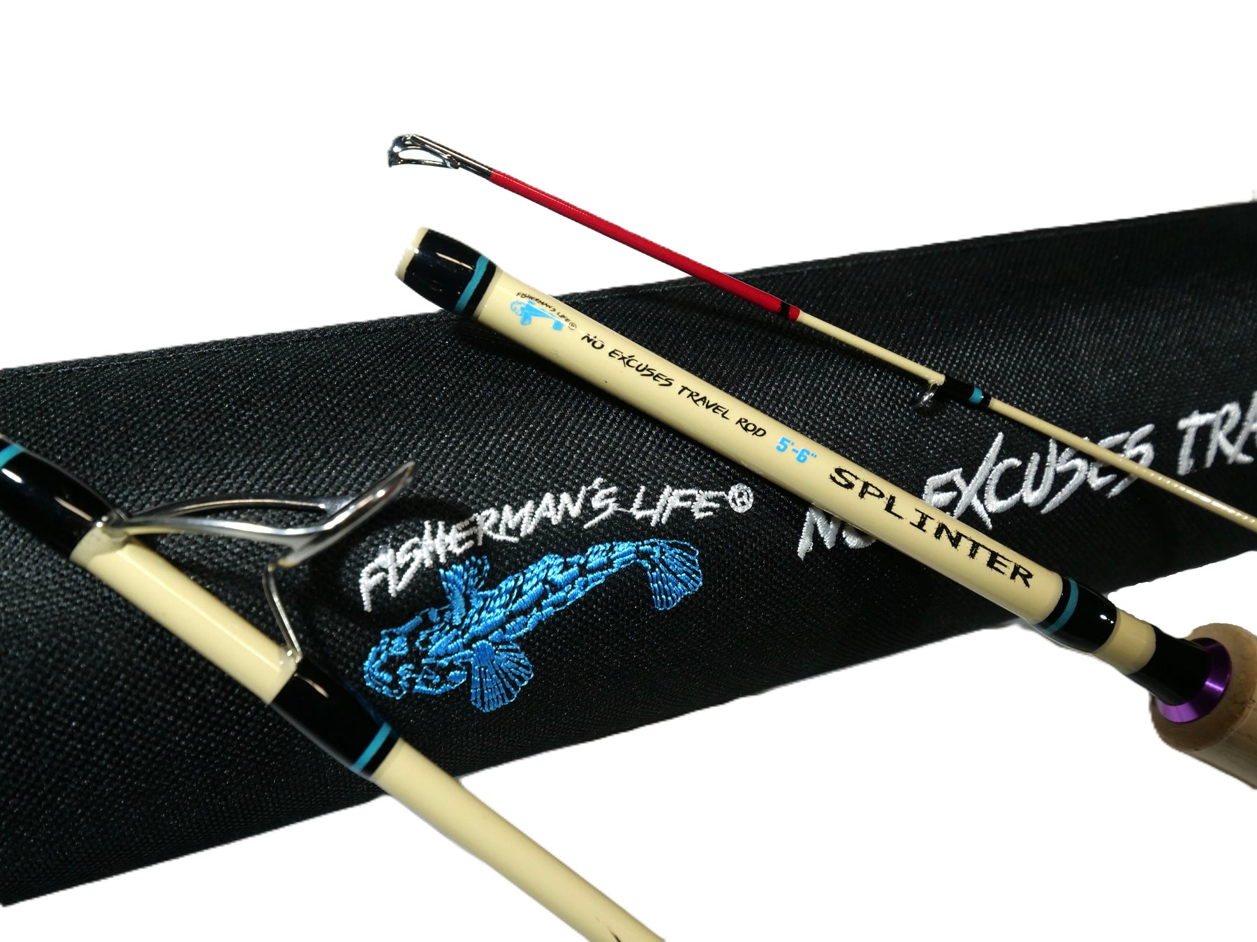 5'6" 3-Piece Trout Freshwater No Excuses Travel Rod with Protective Ca Fisherman's Life 5'6" 3-Piece Trout Freshwater No Excuses Travel Rod with Protective Ca Fisherman's Life