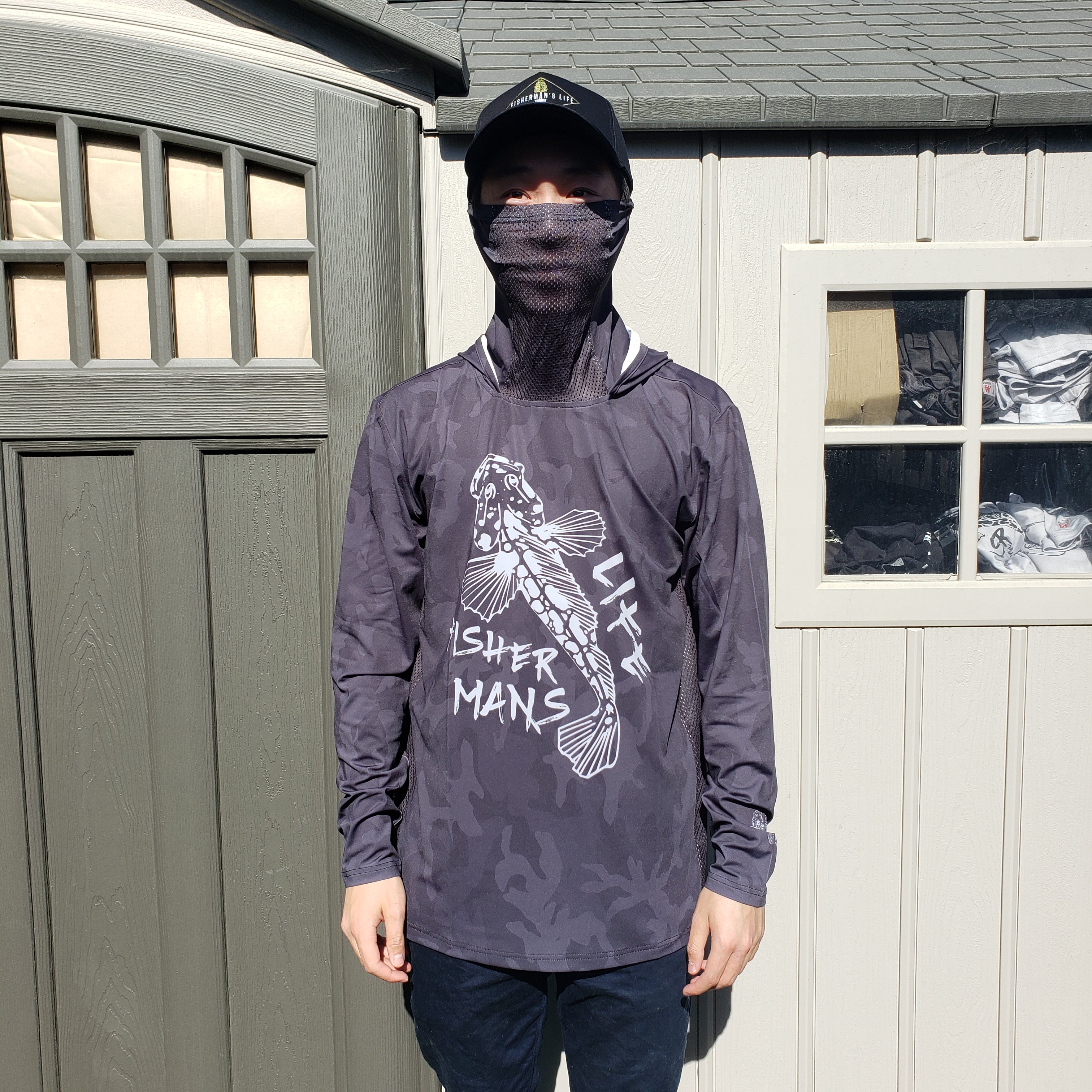 UPF 50+ Long Sleeve Shirt with Hood and Facemask