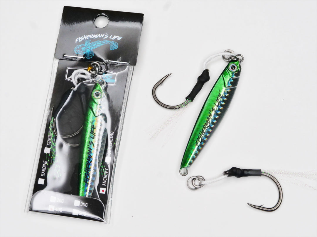 Fisherman's Life Vertical Jigs 20g, 30g, 40g, 50g (Four Color Variations)